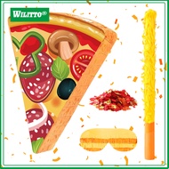 Pizza Pinata Food Themed Birthday Party Decoration with Stick Confetti And Blindfold for Summer Mexi