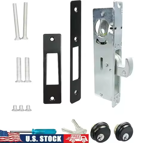 Aluminum Mortise Lock Deadbolt Security Key Lock Double Cylinder Storefront Wood Glass Door
