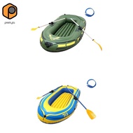prettyia Heavy Duty PVC Inflatable Kayak Set for Ponds, Lakes, Rivers, 4 Air Chambers, Dinghy, Raft 