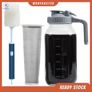 [wanyang7su.ph] Cold Brew Coffee Pitcher  Jar 64Oz,  Thick Glass Cold Brew Pitcher Flip Cap Spout Li