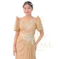 Modern Filipiniana dress mestiza sleeves chiffon gown - traditional wear woman gown occasional gown 