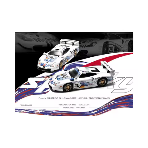 Sparky 1/64 Porsche 911 GT1 1997 double car Le Mans 24h 1:64 911 956 917 Racing model