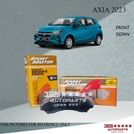 SPORT MASTER FRONT BRAKE PAD FOR PERODUA AXIA D74A - D0089 ORIGINAL BREK PAD DEPAN