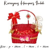 Keranjang parcel atau hampers Imlek besar / keranjang dekorasi imlek GAM