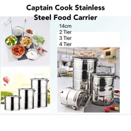 CAPTAIN COOK 14cm 2-Tier, 3-Tier, 4-Tier 18.0 Stainless Steel Food Carrier (14cm - 2-Tier, 3-Tier, 4