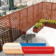 Grid Antiseptic Wood Fence Outdoor Courtyard Wall Solid Wood Flower Stand Fence Lattice Garden Parti