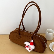 Halloween Women Suede Boston Tote Shoulder Zipper Bag Multi-pocket Bowling Bag Clutch Handbag For Sh