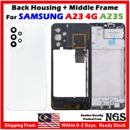 Full Set Back Housing Back Cover Compatible For SAMSUNG Galaxy A23 4G A235 With Middle Frame & Volum