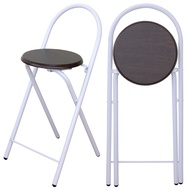 [特價]【頂堅】鋼管高背(木製椅座)折疊椅/吧台椅/高腳椅/餐椅/折合椅-三色深胡桃木色