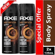Axe Dark Chocolate Temptation Body Spray 135ml x2