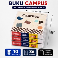 (10 BOOKS) 36-Piece Campus GREEBEL Notebook (1 PACK 10 BOOKS) B5 Campus 36-12