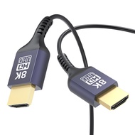Ultra Thin HDMI Cable 2FT 8K, Short HDMI 2.1 Cable 2 Foot Flexible Slim HDMI Cord 48Gbps High Speed 