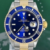 9成5新 Rolex  Submariner 16613 Date 18k Gold Steel Folding Clasp Full Set (思英Ora)