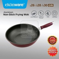 EKONWARE Aluminium Non-stick Frying Wok (26/28/30cm)