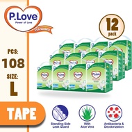 P.Love Standard Adult Tape Diapers - L10/M10/XL8 (12 Packs)