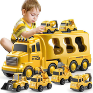 ⭐ Shipping from Malaysia ⭐TEMI 5 in 1 Diecast Carrier Truck Toys Cars Engineering Vehicles Excavator