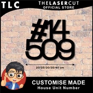 House Unit Number Signage Laser Cut with Acrylic Unit Number Customise Number Door Unit Signage