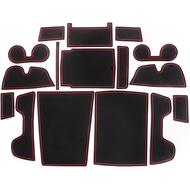 Car Door Slot Pads for Toyota Bz4x, Center Console Mats Door Groove Gate Pad Cup Holder Inserts Line