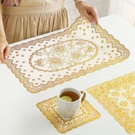 Waterproof Gold Rectangular Decorative Guest Tablecloth 45x30cm /DF2