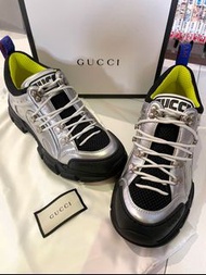 Gucci Flashtrek leather silver sneakers 銀配黑 厚底 運動鞋 鞋 老爹鞋  行山鞋
