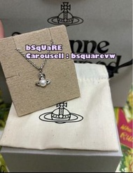 (有現貨！不用提問🙏🏻) 經典款 Vivienne Westwood BALBINA Pendant 合金 迷你 小土星 珍珠 項鍊 項鏈 頸鏈 頸鍊 (保証正貨及全新) 銀色/ 金色