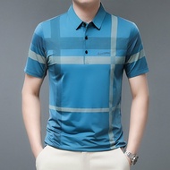 Polo T-shirt Men's Summer Casual Stripe Polo T-shirt Loose and Thin Men's Polos Shirt Top
