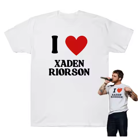 I Love Xaden Riorson Pure Cotton Tees Alex Warren Same Style Peripheral T-shirt Simple Letter Print