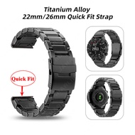 22mm 26mm Titanium Band Metal Bracelet Replace Quick Fit Strap For Garmin Forerunner 970 965 955 945
