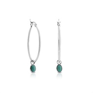 Turquoise Loop Silver Earrings