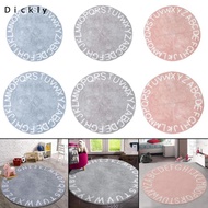 Dickly Round ABC Baby Rug Learning Alphabet Play Mat Warm Soft Nursery Rug Playtime