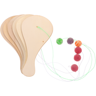 6 Pcs Wood Paddle Ball White Wooden Racket Wood Paddle Ball Toy Kids Painting Diy Craft Creative Ten