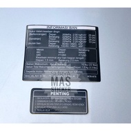 Honda motorcycle tire information warning sticker