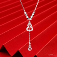 Necklace Crushed Ice Necklace7673Gift for Girlfriend Chinese Style Gourd Live Streaming Pure Silver 