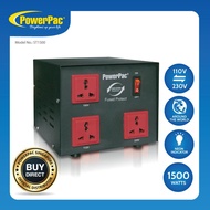 PowerPac Converter Transformer 1500W Heavy Duty Step Up &amp; Down Voltage 110V / 220V Voltage Regulator (ST1500)