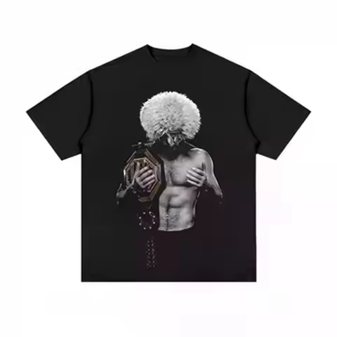 Islam Makhachev 2026 T-Shirt Men Harajuku Y2K Oversized Cotton Streetwear Vintage Urban Loose Fit Ca