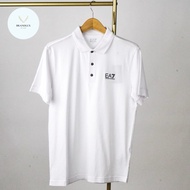 EMPORIO ARMANI Logo Polo Shirt White With Stripe