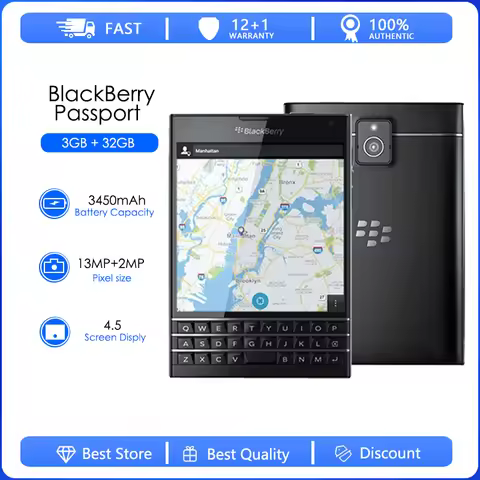 Blackberry Passport Q30 Q30-1 Q30-3 Refurbished-Quad Core LTE 3GB RAM 32GB ROM 13.0MP BlackBerry OS 