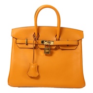 HERMES Swift皮革Birkin 25金扣手挽袋Apricot