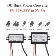 DC-DC Step-Down 8-35/58V to 5V 3A 15W Power Converter Output with Power Adapter