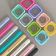 Iwatch Solid Color Silicone Strap Small Waist Strap Suitable for iwatch Protective Case Apple Watch 41mm 44mm 45mm