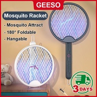 GEESO Electric Mosquito Racket, Foldable Electric Mosquito Swatter with LED & Standable Rechargeable