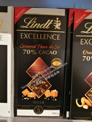 Lindt Lindt Excellence Caramel Sea Salt Grain 70% Cocoa Black Chocolate 100G