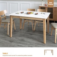 Dining Table Rock Slab Rubberwood Solid Wood 130/140 cm