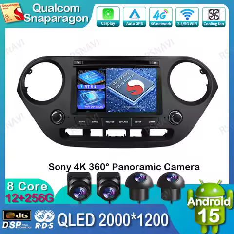 Car Radio Android 15 For Hyundai Grand I10 I-10 2013 2014 - 2017 2018 DVD 5G WIFI Wireless WIFI+ 4G 