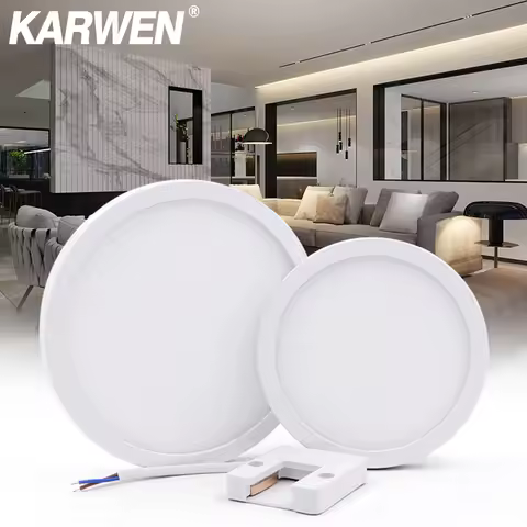 KARWEN High brightness LED Ceiling lights AC 85-265V LED Panel lamp 6w 9w 13w 18w 24w lampada LED Ce