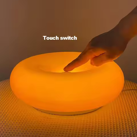 Bedroom bedside lamp USB plug Bauhaus living room dining room decoration donut ambient light