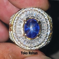 Super Luxurious Blue Sapphire Star 6 Stone Ring