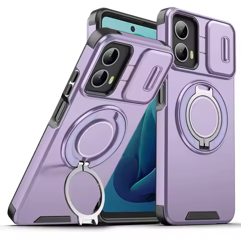 Armor Magnetic Holder Case for Motorola Moto G Stylus 5G GPlay 5G G5G GPower 5G 2024 Slide Camera Pr