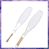 [P K A M] Fish Grill Tongs, Ergonomic, Flat Handle, Simple Grill Tongs, Portable Fish Grill