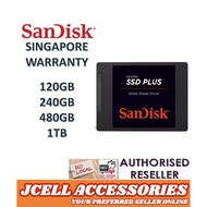 SanDisk SSD Plus 240GB 480GB 1TB SATA III Harddisk - 3 Years Warranty